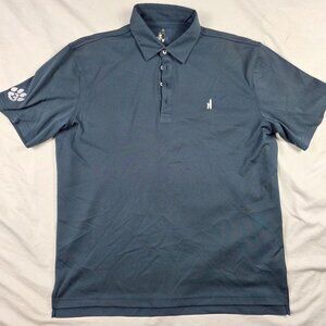 Johnnie-O Mens Size Large Black Polo Shirt Short Sleeve Button Up Casual